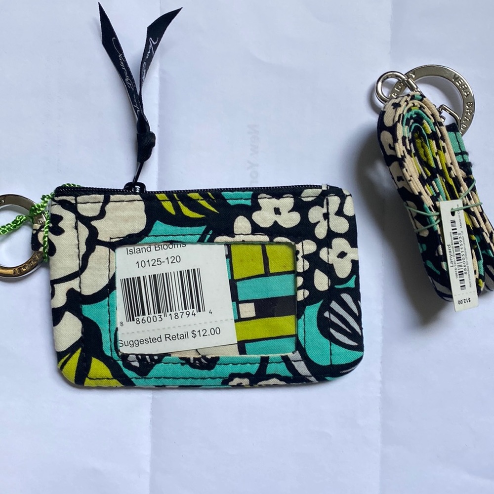 Vera Bradley zip id and lanyard island blooms
